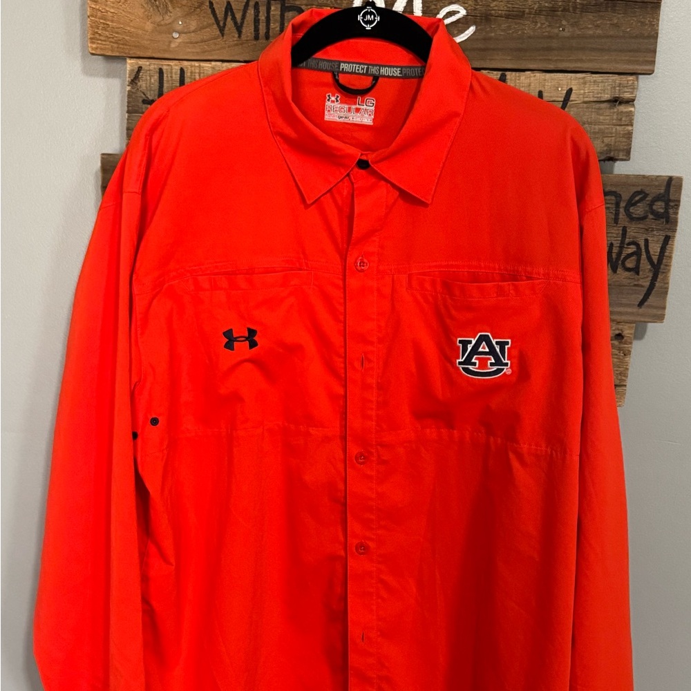 Under Armour Men's Vibrant orange Auburn Shirt Jacket